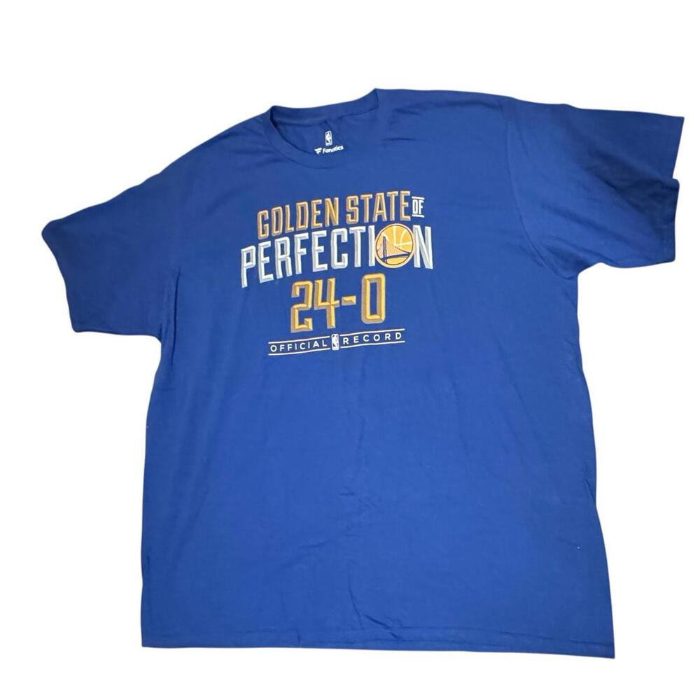 Golden State Warriors Mens 3XL Fanatics T Shirt Perfect 24-0 Road To Gold NWT
